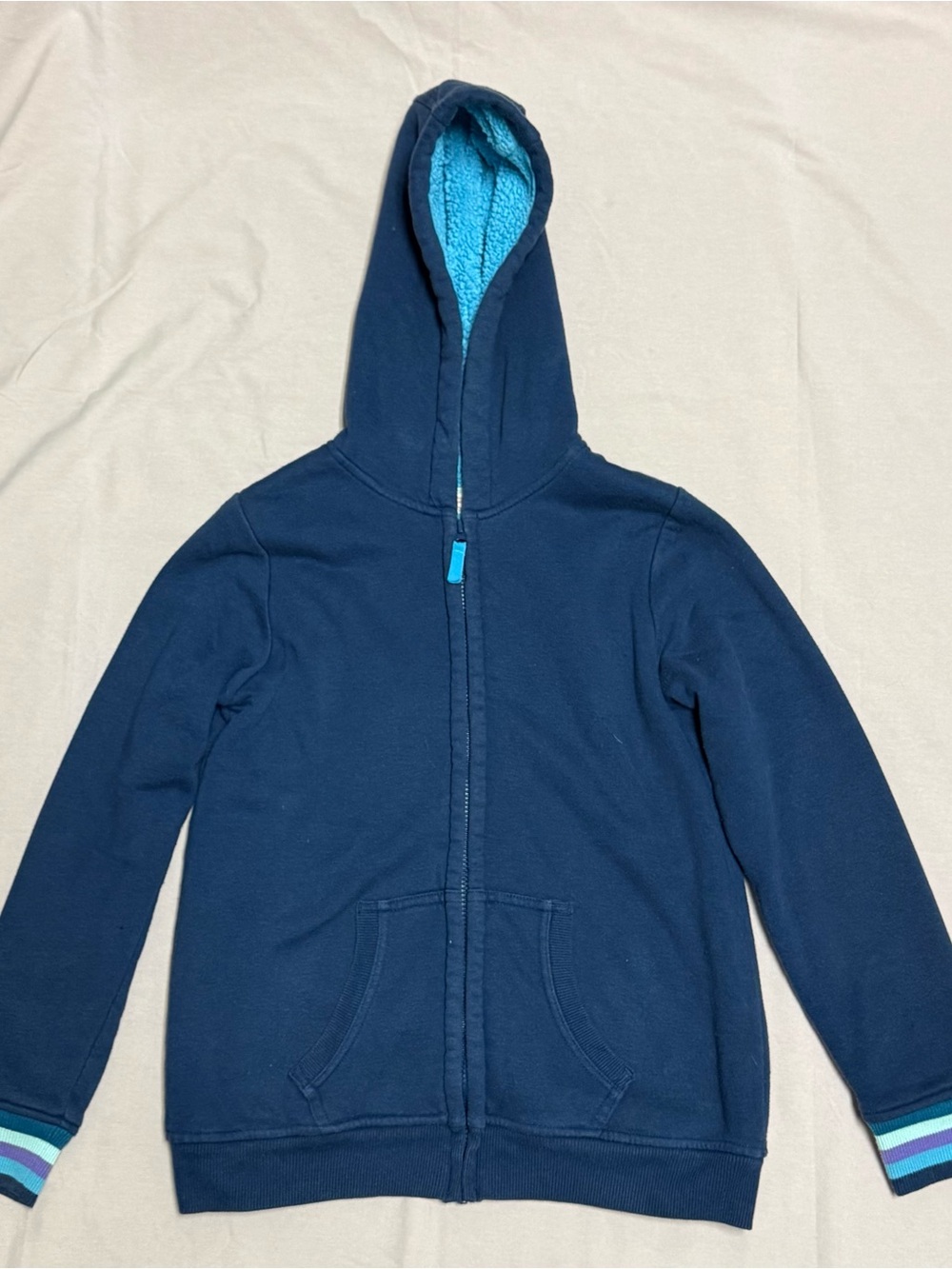 Wonder Nation Sherpa Lined Zip Hoodie Youth XL 14-16 Navy Fleece Jacket